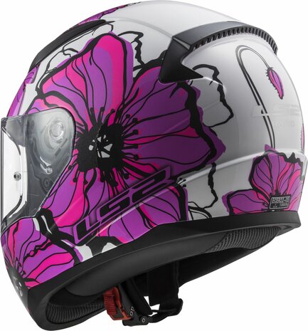 LS2 FF353 Rapid II integraalhelm Poppies roze