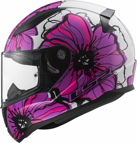 LS2 FF353 Rapid II integraalhelm Poppies roze