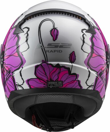 LS2 FF353 Rapid II integraalhelm Poppies roze