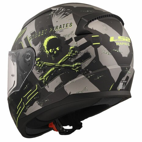 LS2 FF353 Rapid II integraalhelm Pirates mat titanium