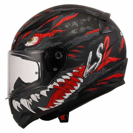 LS2 FF353 Rapid II integraalhelm Kaiju mat zwart rood wit - Maat XXXL
