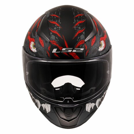 LS2 FF353 Rapid II integraalhelm Kaiju mat zwart rood wit
