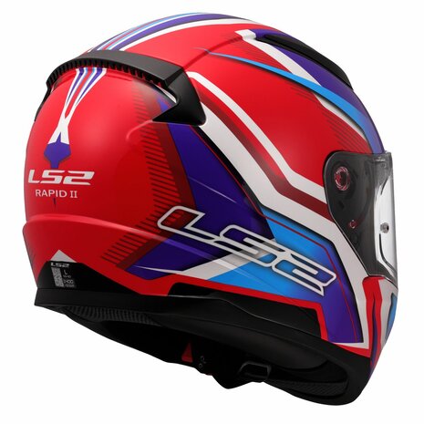 LS2 FF353 Rapid II integraalhelm Flitz wit blauw rood - Maat XL
