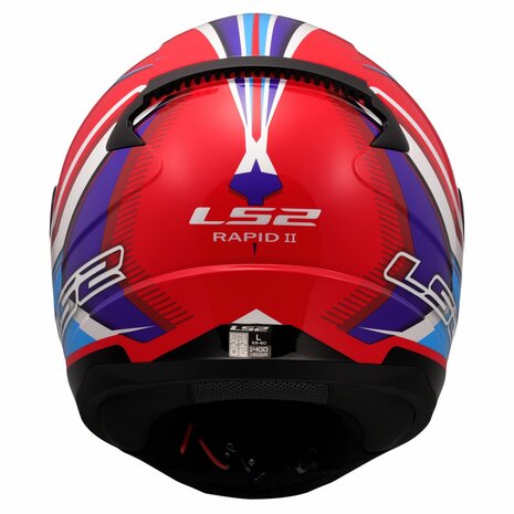 LS2 FF353 Rapid II integraalhelm Flitz wit blauw rood - Maat XL