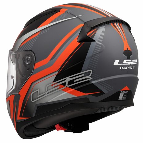 LS2 FF353 Rapid II integraalhelm Flitz mat zwart oranje grijs