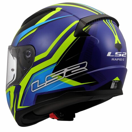LS2 FF353 Rapid II integraalhelm Flitz fluor geel blauw