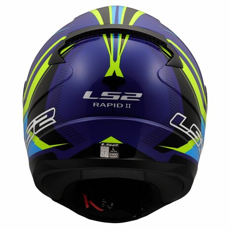 LS2 FF353 Rapid II integraalhelm Flitz fluor geel blauw