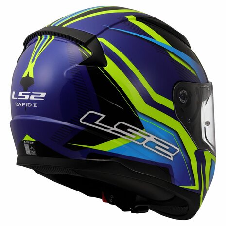 LS2 FF353 Rapid II integraalhelm Flitz fluor geel blauw