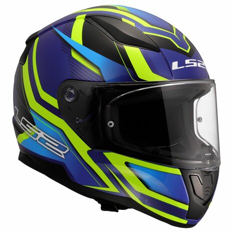 LS2 FF353 Rapid II integraalhelm Flitz fluor geel blauw