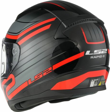 LS2 FF353 Rapid II integraalhelm Circuit glans zwart rood