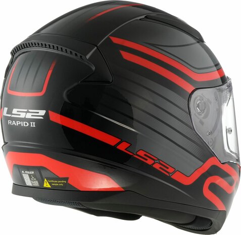 LS2 FF353 Rapid II integraalhelm Circuit glans zwart rood
