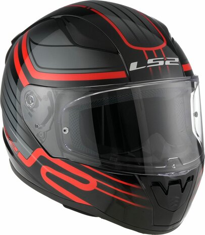LS2 FF353 Rapid II integraalhelm Circuit glans zwart rood