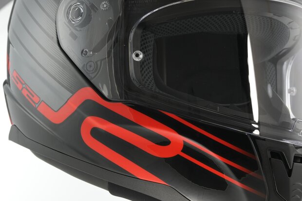 LS2 FF353 Rapid II integraalhelm Circuit glans zwart rood