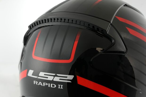 LS2 FF353 Rapid II integraalhelm Circuit glans zwart rood