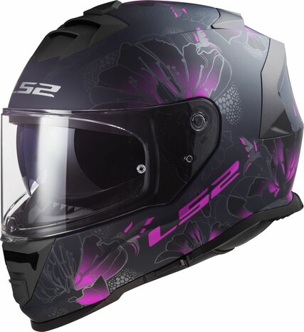 LS2 FF800 Storm II integraalhelm Burst mat zwart roze
