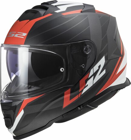 LS2 FF800 Storm II integraalhelm Nerve mat zwart rood - Maat XS