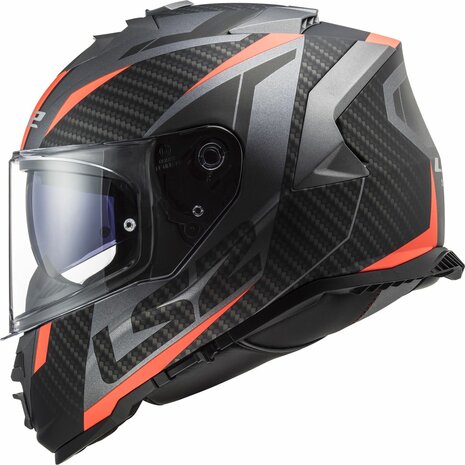 LS2 FF800 Storm II integraalhelm Racer mat titanium oranje