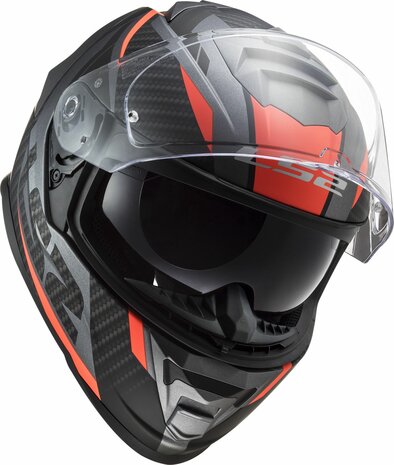LS2 FF800 Storm II integraalhelm Racer mat titanium oranje