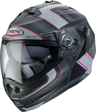 Caberg Systeemhelm Duke II Tour mat zwart roze Motorhelm
