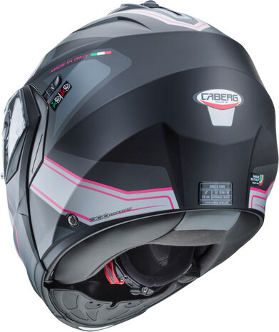 Caberg Systeemhelm Duke II Tour mat zwart roze Motorhelm