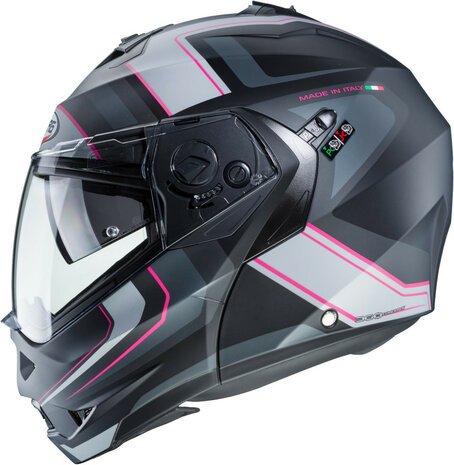 Caberg Systeemhelm Duke II Tour mat zwart roze Motorhelm