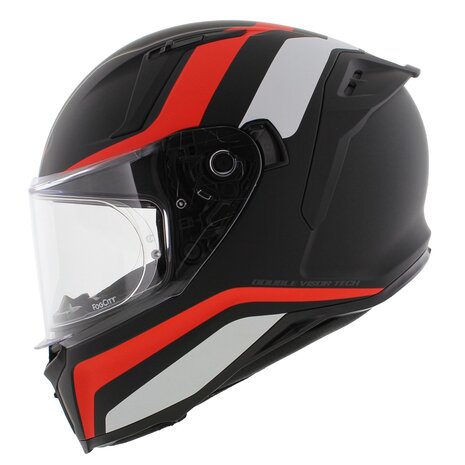 Caberg Avalon Blast Integraalhelm - mat zwart wit rood - Maat XS