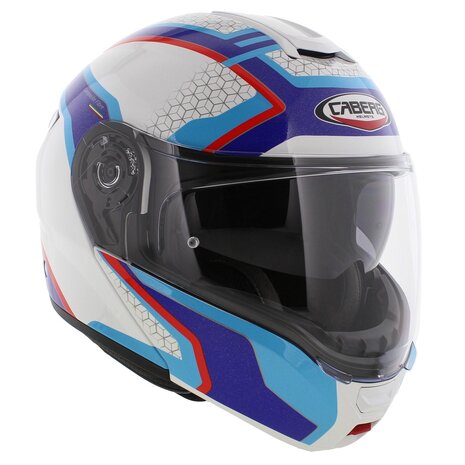 Caberg Systeemhelm Levo Sonar glans wit blauw rood motorhelm - maat S