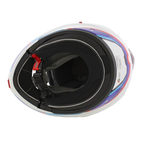 Caberg Systeemhelm Levo Sonar glans wit blauw rood motorhelm - maat S
