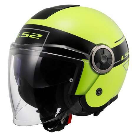 LS2 OF620 Classy jethelm Classic glans zwart fluor geel
