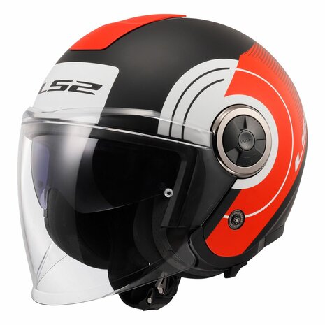 LS2 OF620 Classy jethelm Disko mat zwart rood wit