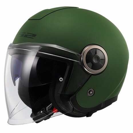 LS2 OF620 Classy jethelm solid military mat groen
