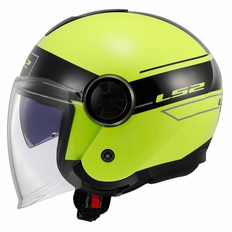 LS2 OF620 Classy jethelm Classic glans zwart fluor geel