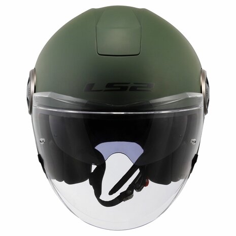 LS2 OF620 Classy jethelm solid military mat groen