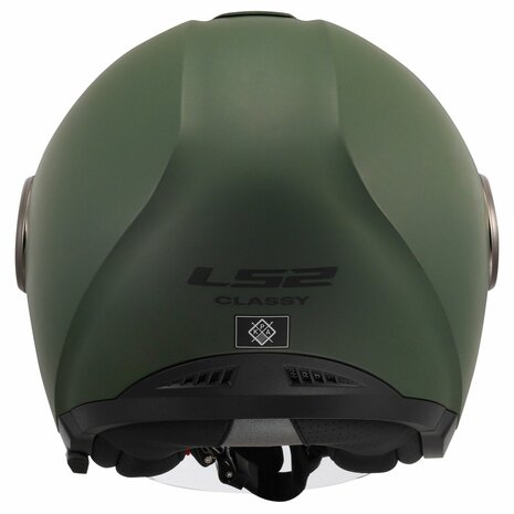 LS2 OF620 Classy jethelm solid military mat groen