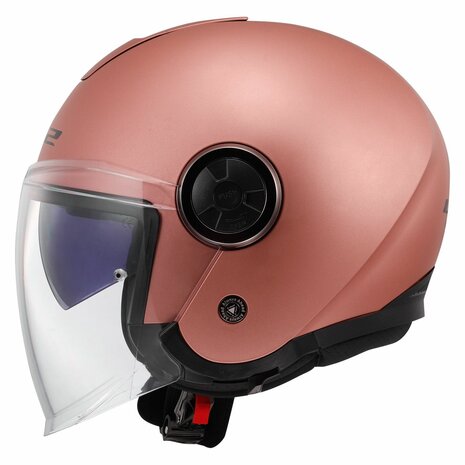 LS2 OF620 Classy jethelm solid mat goud roze