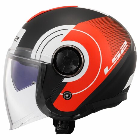 LS2 OF620 Classy jethelm Disko mat zwart rood wit