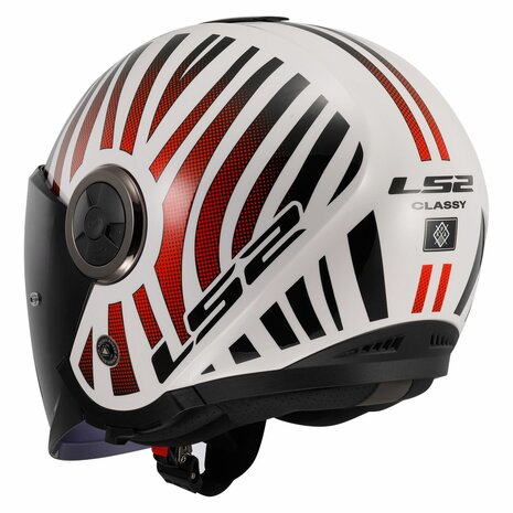 LS2 OF620 Classy jethelm Cool glans wit oranje rood
