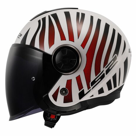 LS2 OF620 Classy jethelm Cool glans wit oranje rood