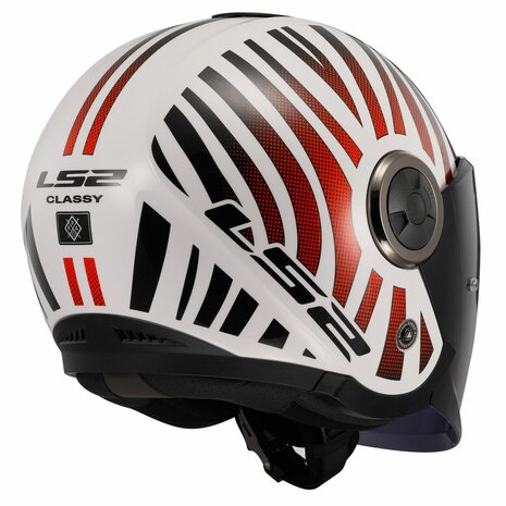 LS2 OF620 Classy jethelm Cool glans wit oranje rood
