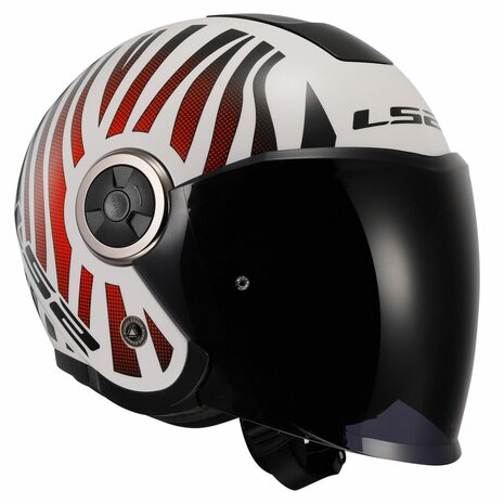 LS2 OF620 Classy jethelm Cool glans wit oranje rood