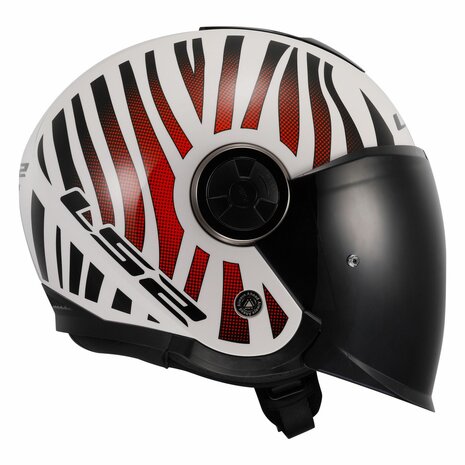 LS2 OF620 Classy jethelm Cool glans wit oranje rood