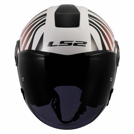 LS2 OF620 Classy jethelm Cool glans wit oranje rood
