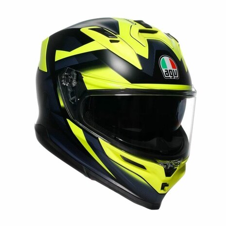 AGV K7 motorhelm Glimpse mat zwart fluo geel