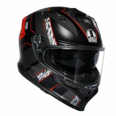 AGV K7 motorhelm Kyber glans zwart grijs rood