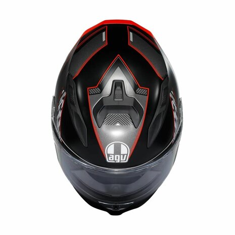 AGV K7 motorhelm Kyber glans zwart grijs rood