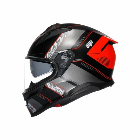 AGV K7 motorhelm Kyber glans zwart grijs rood