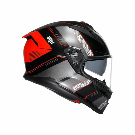 AGV K7 motorhelm Kyber glans zwart grijs rood