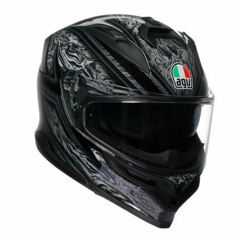 AGV K7 motorhelm Damascus glans zwart zilver