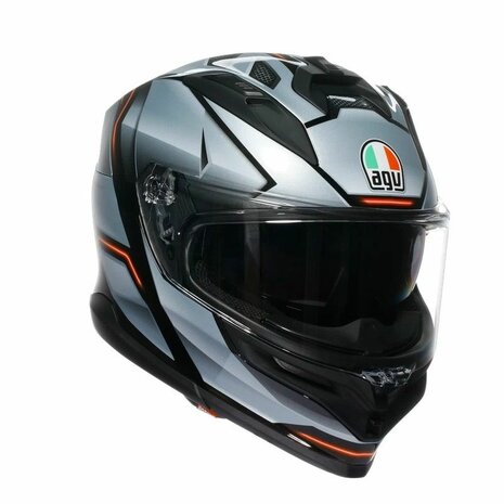 AGV K7 motorhelm Jaeger zwart zilver rood