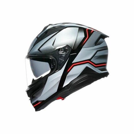 AGV K7 motorhelm Jaeger zwart zilver rood